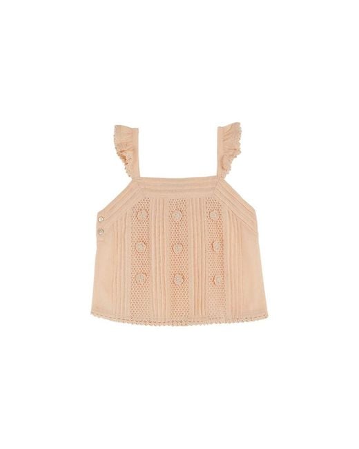 Emile Et Ida White Emile & Ida Top Con Dettagli Crochet