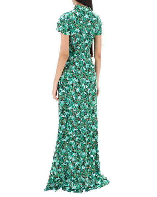 Robe florale Maxi Kelly avec des arcs Saloni en coloris Green