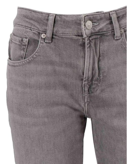 7 For All Mankind Gray Calie Straight Panalu