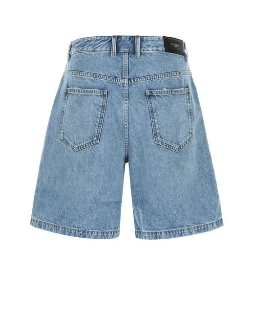 Givenchy Blue Solid Shorts for men