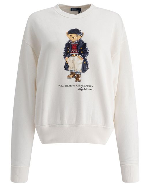 Polo Ralph Lauren White "polo Bear" Sweatshirt