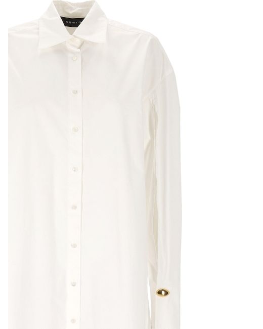 FEDERICA TOSI White Button Front Box Pleat Dress