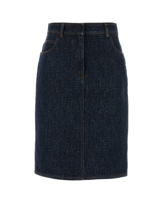 Fendi Blue Denim Skirt