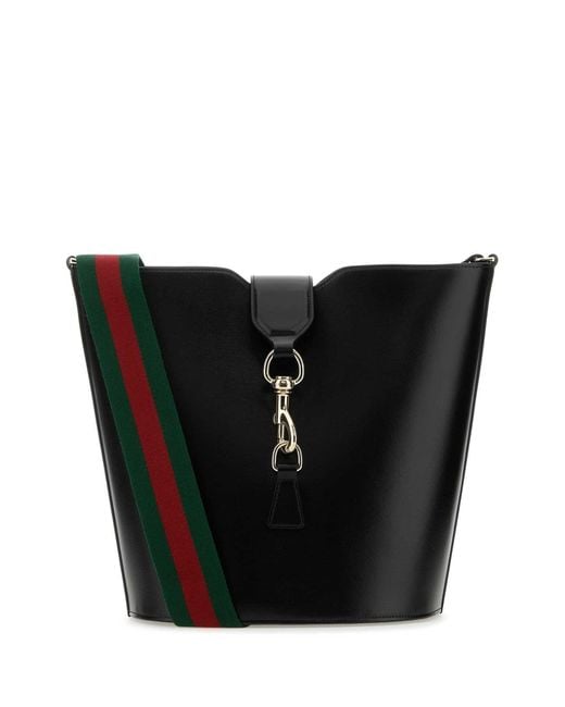 Gucci Black Leather Small Bucket Bag