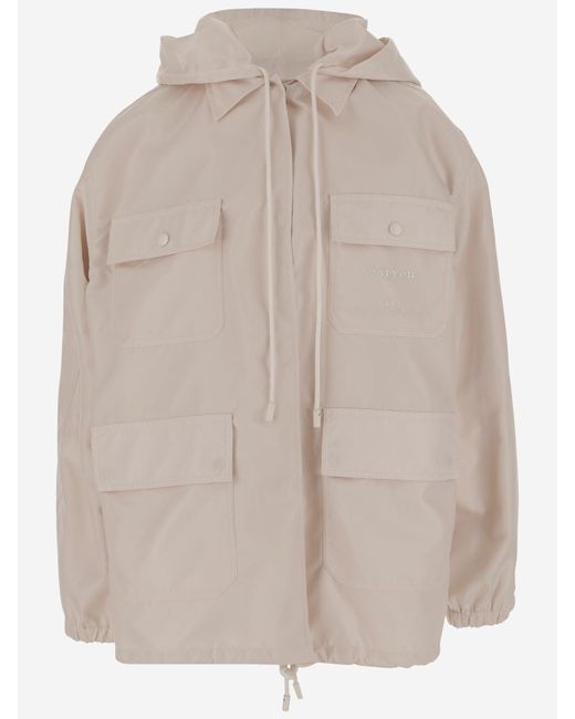 Carven Natural Nylon Hooded Jacket