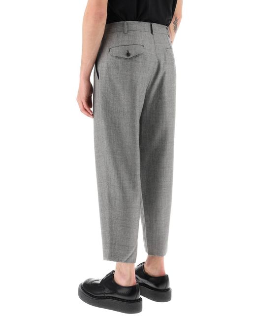 Un pantalon en laine claire recadrée Comme des Garçons pour homme en coloris Gray