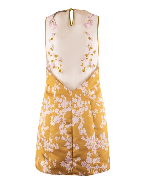 Elisabetta Franchi Metallic Floral Pattern Mini Dress