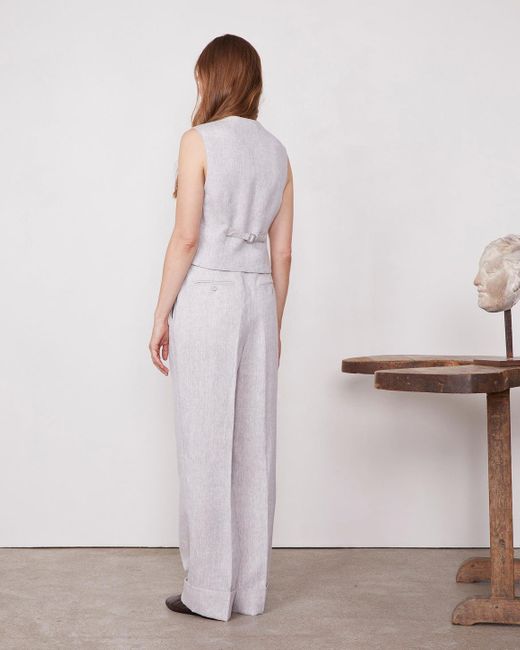 Officine Generale White Tailored Waistcoat With Adjustable Fit