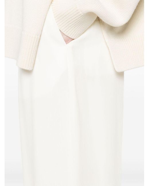 Pantalon À Design Plissé Totême  en coloris White