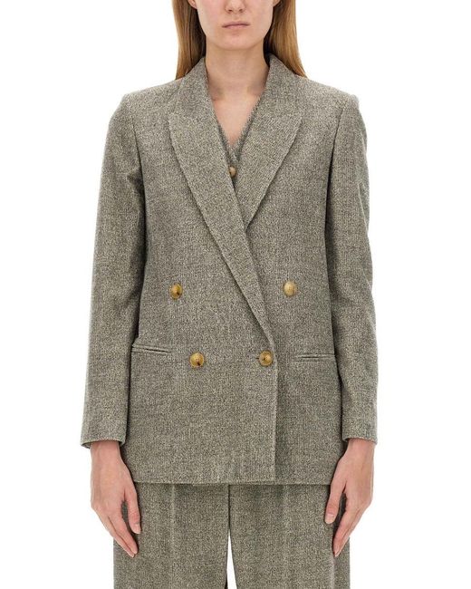 Alysi Gray Double-Breasted Jacket