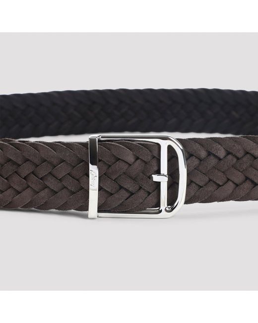 Brioni Kaffee Flechtgürtel in Black für Herren