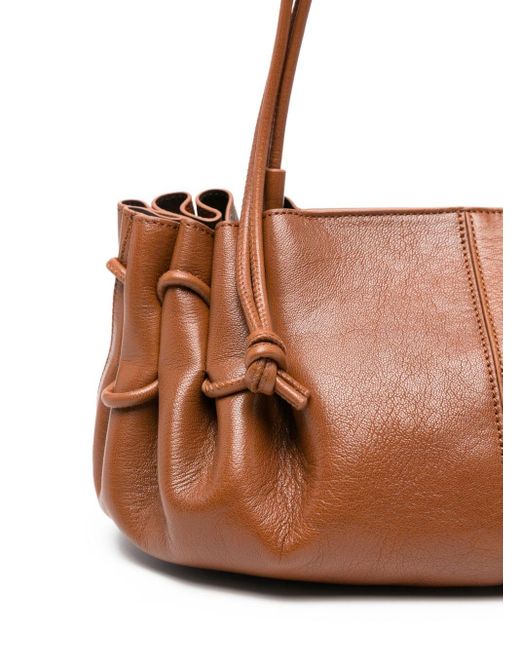 Hereu Brown Geraffte Arta Schultertasche