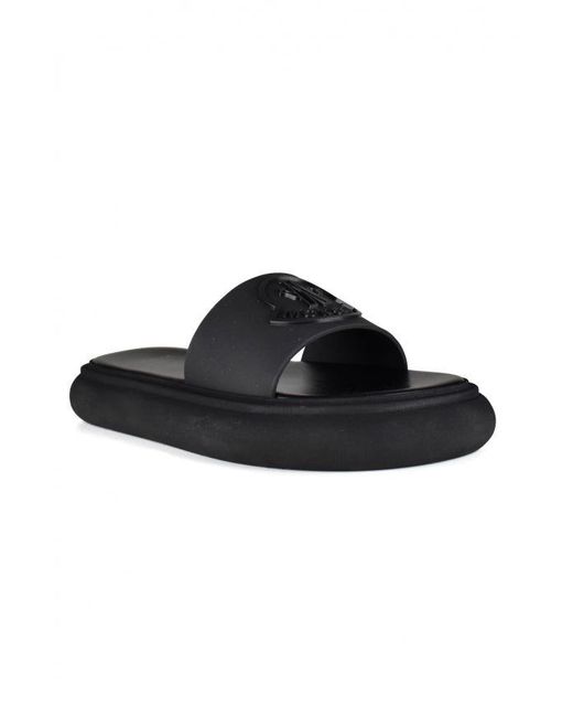 Moncler Black Rubber Sole Logo Slippers