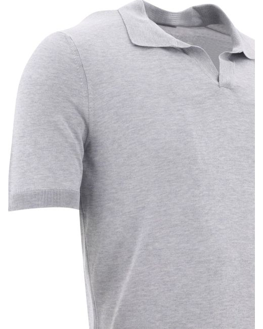 Tagliatore Silk Polo -Hemd in Gray für Herren