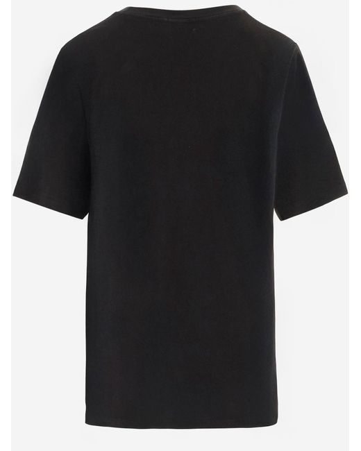 Chloé Black Cotton T-Shirt With Logo