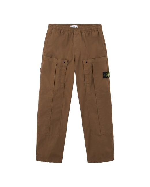 Stone Island White Pantalone Loose