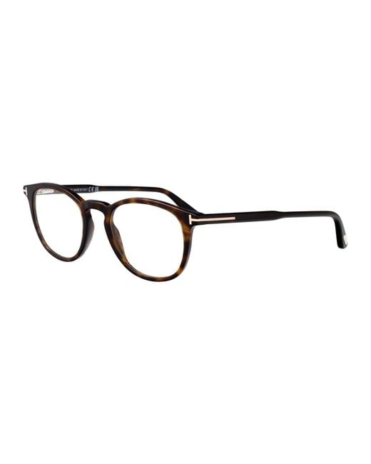 Tom Ford Brown Round Optical Ft5401 052