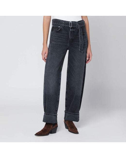 Agolde Blue Jeans Cuffer Taper Washed Effect