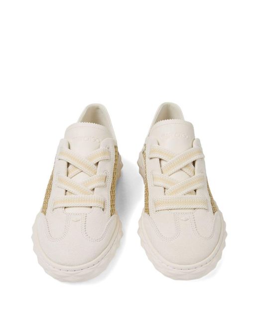 Jimmy Choo White Diamond Leather Sneakers