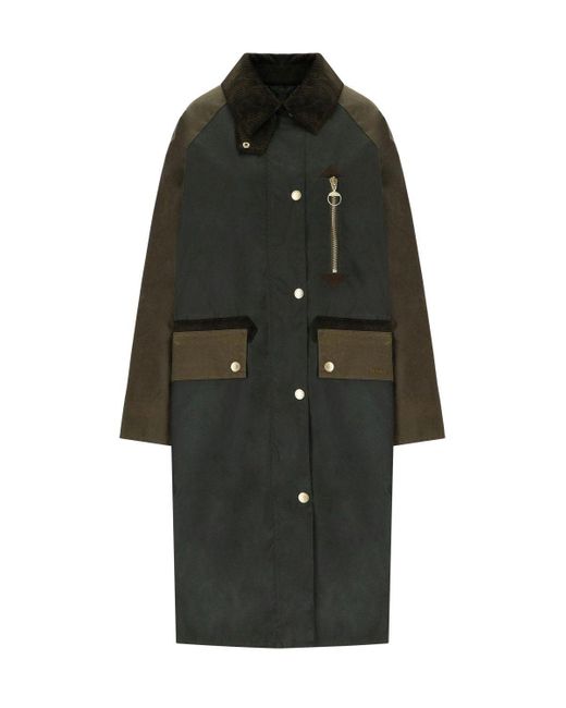 Barbour Black Evette Wax Long Jacket