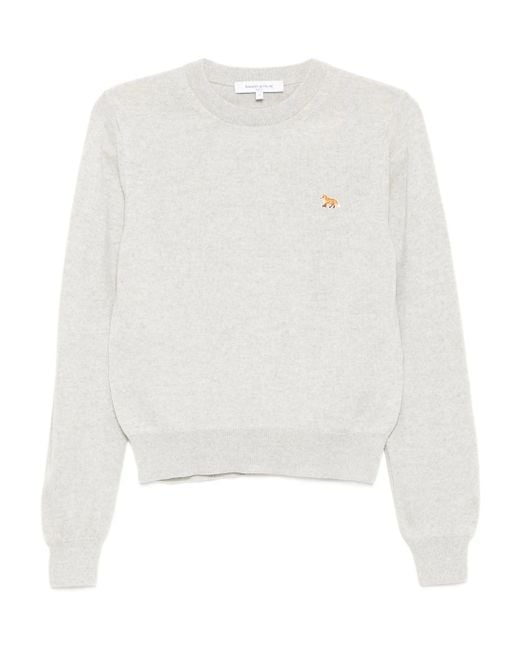 Maison Kitsuné White Baby Fox Merino Regular Jumper