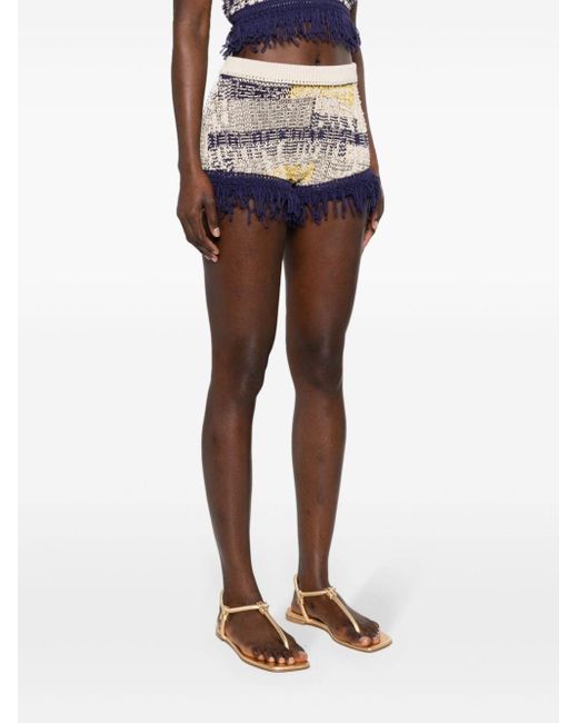 Sportmax Blue Cotton Knitted Shorts