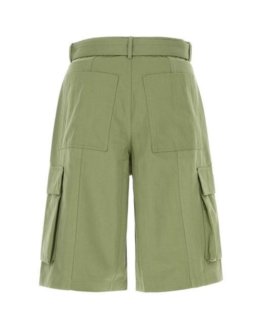 Maison Kitsuné Green Cotton Bermuda Shorts
