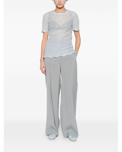 Ermanno Scervino Blue Embroidered T-Shirt