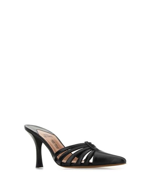 Paris Texas Black Leather Nadia Mules