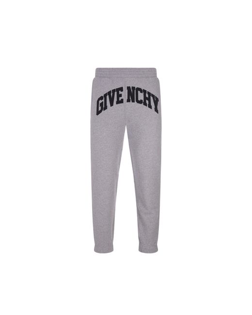 Pantalon de survêtement de logo en coton de coton Givenchy pour homme en coloris Gray