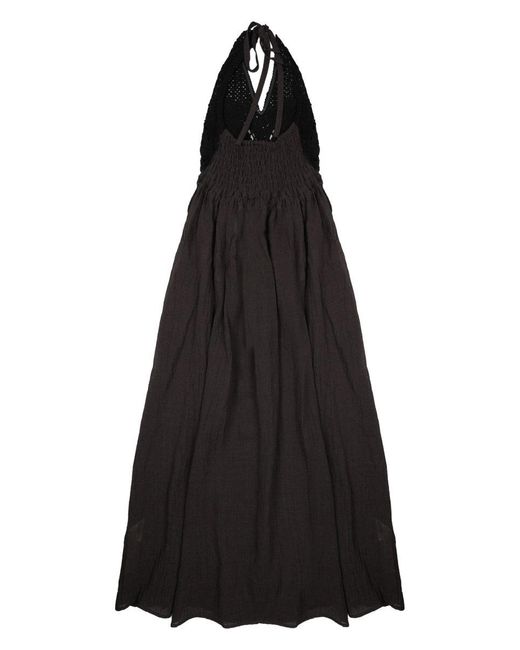 120% Lino Black Linen Blend Mini Dress For