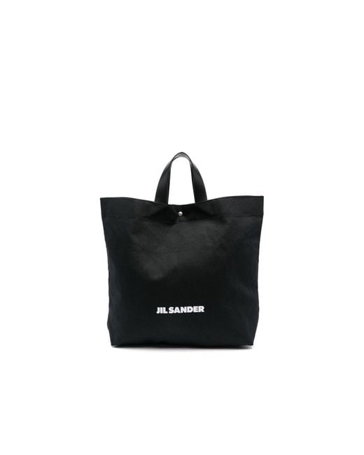 Logo Print Tot Sac Jil Sander en coloris Black