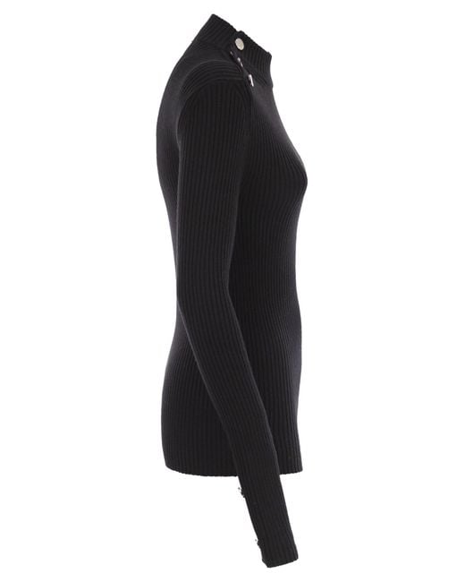 Sportmax Black Renania Fitted Jumper With Buttons
