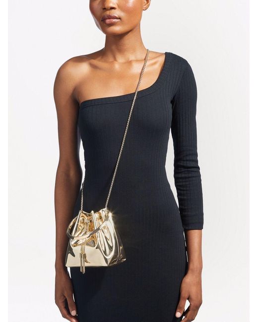 Jimmy Choo White Bon Bon Bucket Bag