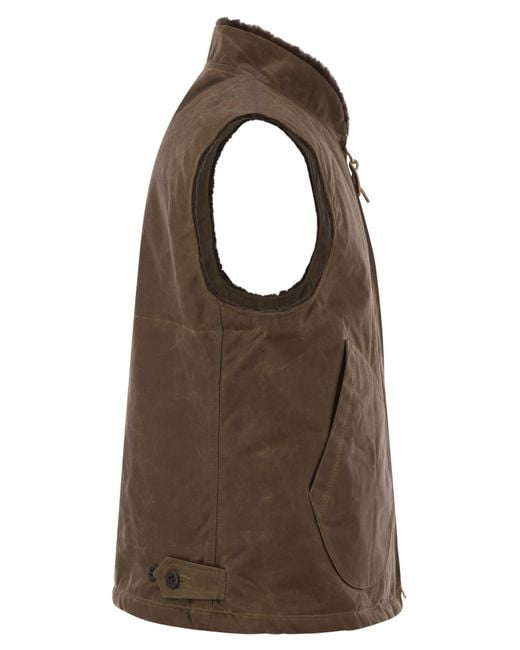 Manifattura Ceccarelli Brown Mountain Vest Velvet Waistcoat for men