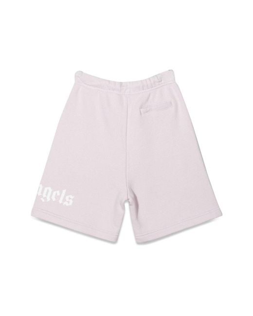 Palm Angels Pink Fleece Girl Short Logo