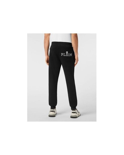 Philipp Plein Black Jogging Trousers Iconic Plein for men