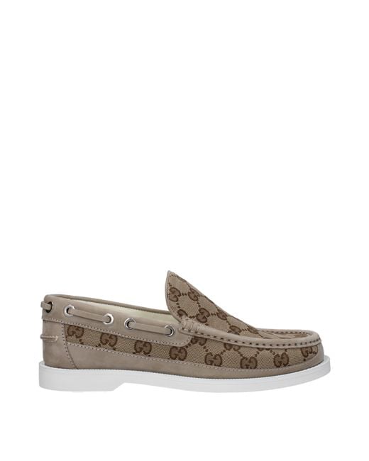 Gucci Gray Moccasins Fabric/Ebony