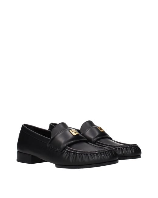 Givenchy Black Loafers 4G Leather