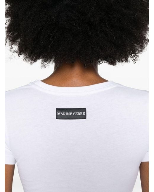 MARINE SERRE White Logo Cotton T-Shirt