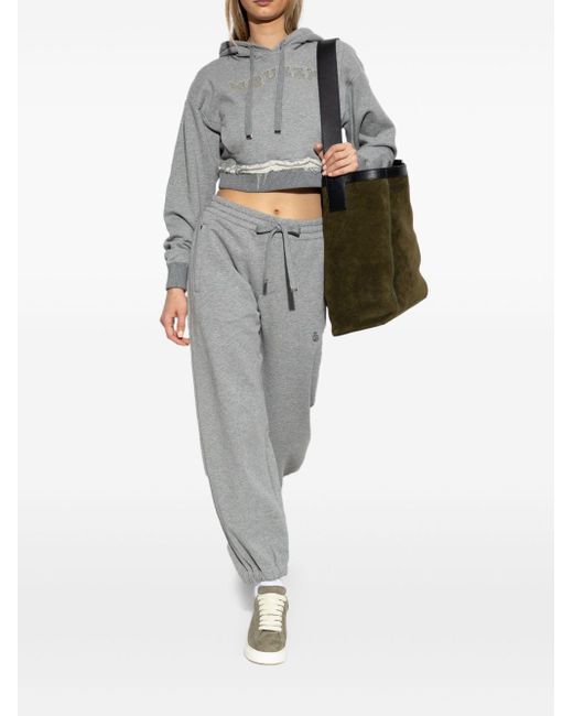 Alexander McQueen Alexander Mc Queen Logo Cotton -trainingsbroek in het Gray