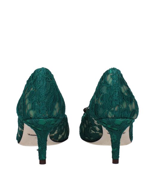 Dolce & Gabbana Green Décolleté Frau Spitzengrün/Woods