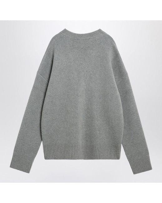AMI Gray Light Wool Cardigan Ami De Coeur for men