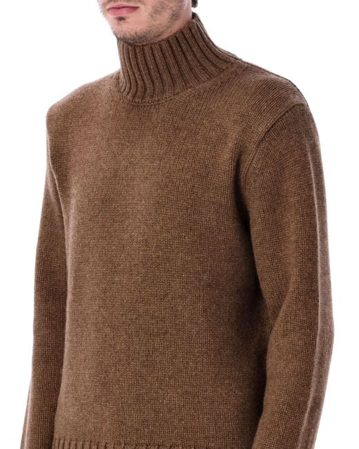 Studio Nicholson Brown Loris Yak And Merino Wool High-Neck Knit for men