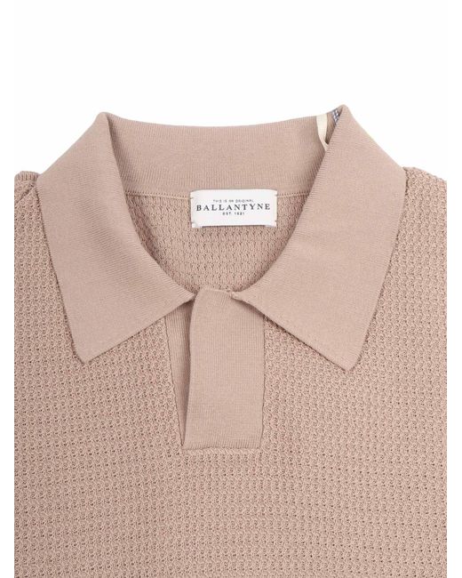 Ballantyne Natural Short Sleeve Polo