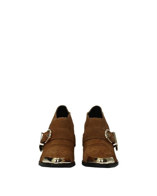 Versace Jeans Brown Stivaletti Couture Donna Camoscio Marrone/Cognac for men