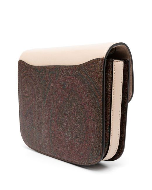 Etro Natural Shoulder Bag With Paisley Print Panels