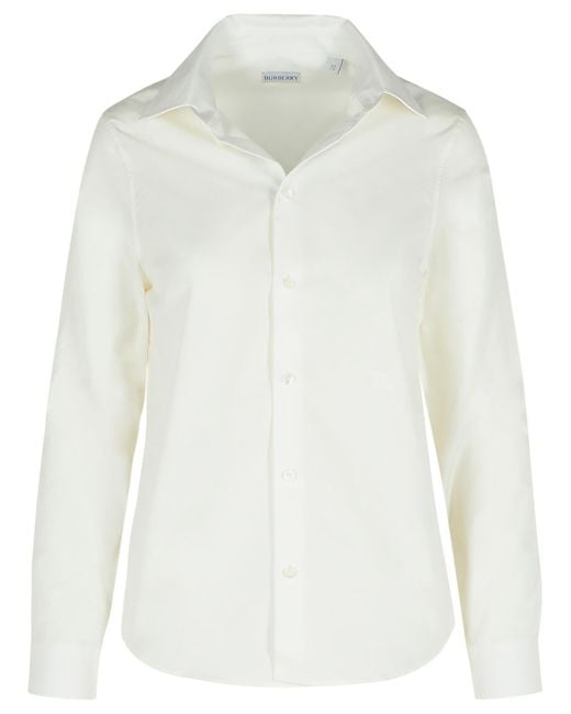 Camicia Di Cotone Bianco "Corda" di Burberry in White