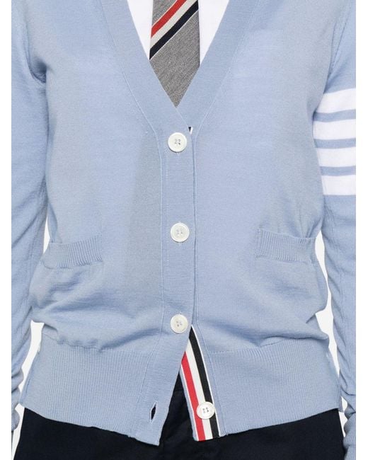 Thom Browne Blue Virgin Wool Cardigan