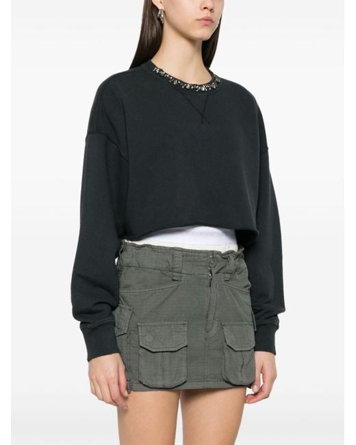 Golden Goose Deluxe Brand Black Organic Cotton Cropped Sweatshirt